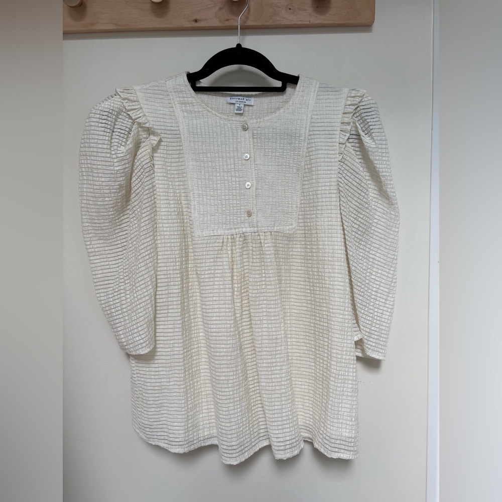Current Air Cream Textured Blouse